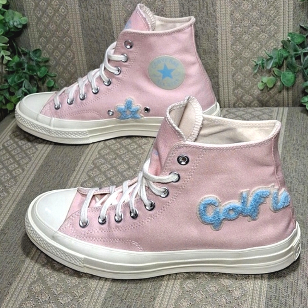 Converse X Golf Le Fleur 70 Chenille Almond Blossom Chuck Taylor Hi Top - Picture 15 of 16